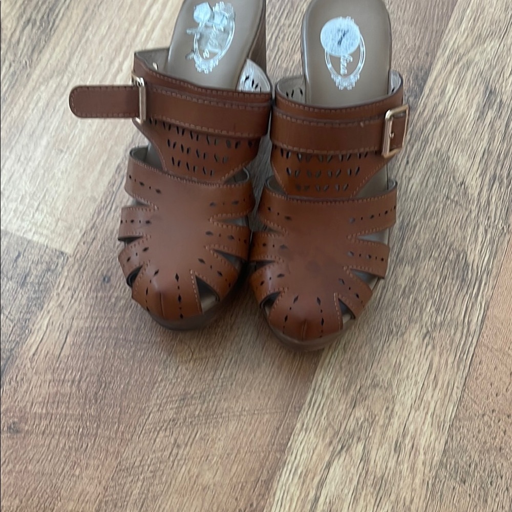 MIA Brown Sandals with Closed-Toe Design